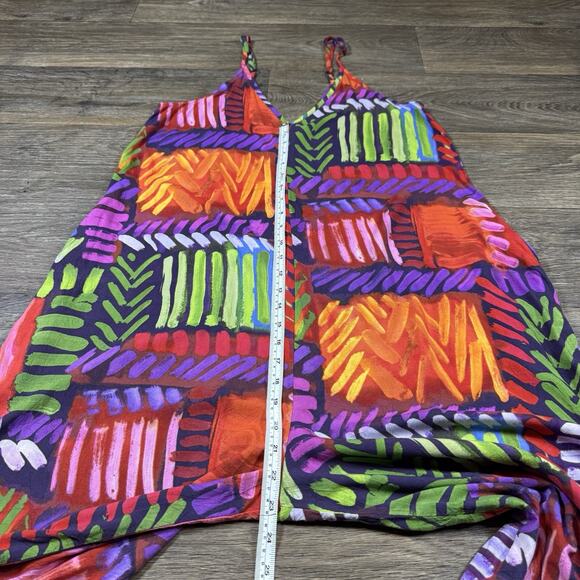 Jams World Honolulu Jumpsuit Romper Womens M Colorful Artsy Wide Leg Hippie Boho - Picture 8 of 16